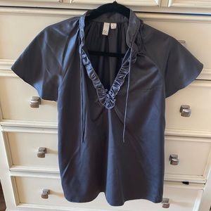 Short sleeve dark grey blouse, size medium